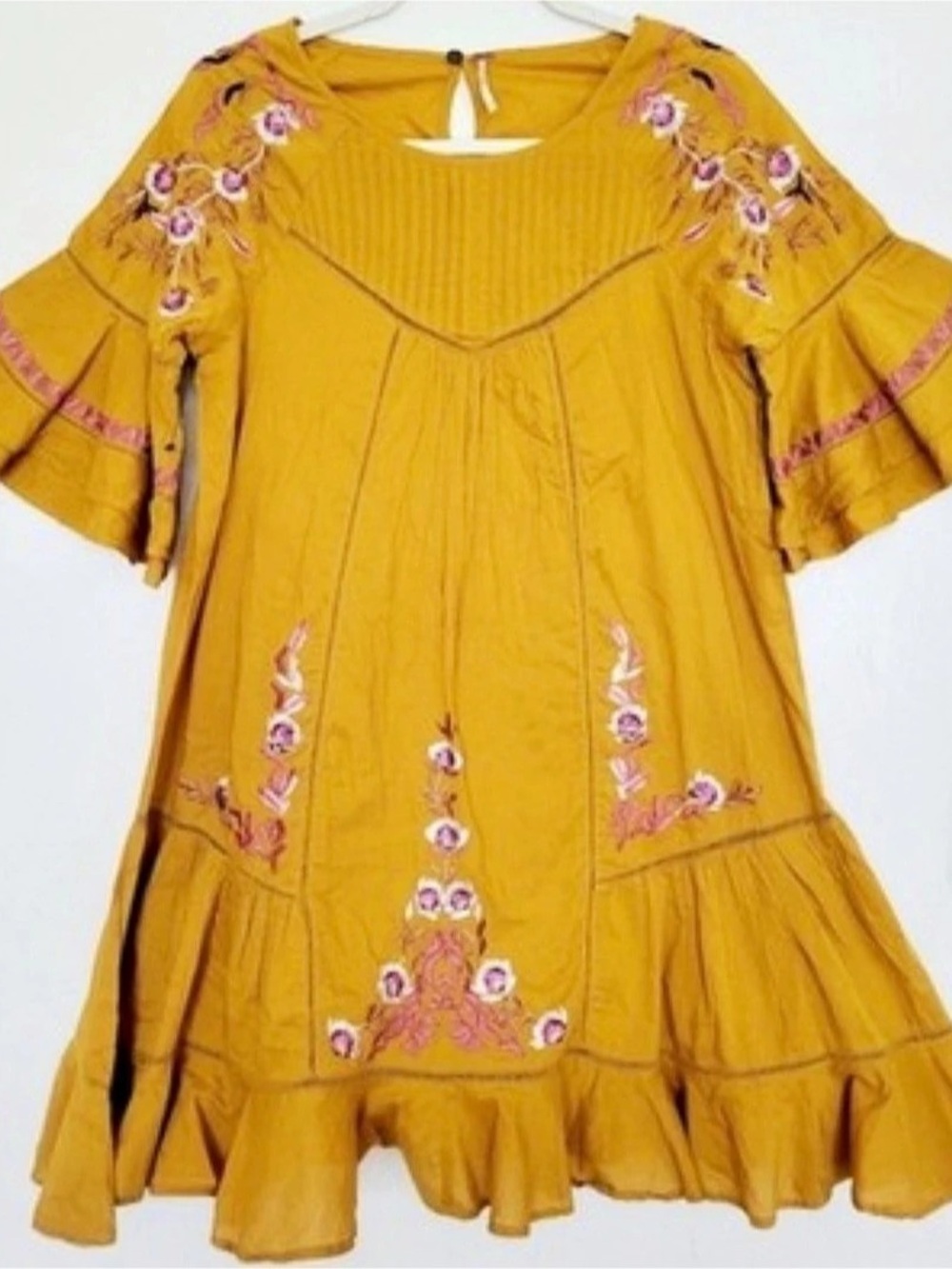 Free People Pavlo Floral Embroidered Mini Dress Size Large - Picture 4 of 8
